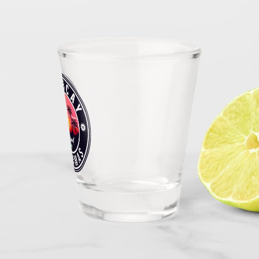 Coco Cay Bahamas Retro Sunset Souvenirs 60s Shot Glas (Rechts)