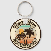 Coco Cay Bahamas Retro Sunset Souvenirs 60s Sleutelhanger (Voorkant)