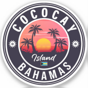 Coco Cay Bahamas Retro Sunset Souvenirs 60s Sticker