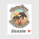 Coco Cay Bahamas Retro Sunset Souvenirs 60s Sticker (Vel)