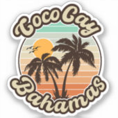 Coco Cay Bahamas Retro Sunset Souvenirs 60s Sticker (Voorkant)
