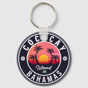 Coco Cay Bahamas Retro Sunset Souvenirs 80s Sleutelhanger