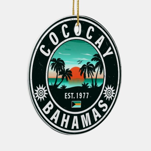 Coco Cay Island Bahamas  Souvenirs 80's Keramisch Ornament (Rechts)