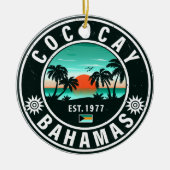 Coco Cay Island Bahamas  Souvenirs 80's Keramisch Ornament (Voorkant)