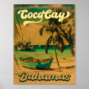 Coco Cay Island Bahamas Souvenirs 80's Poster