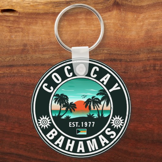 Coco Cay Island Bahamas Souvenirs 80's Sleutelhanger (Achterkant)