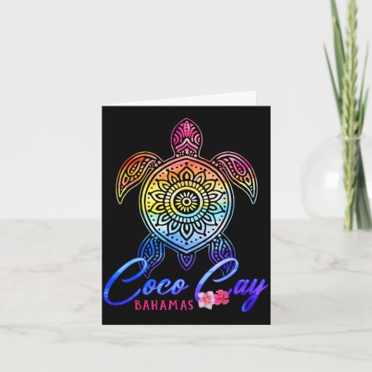 Coco cay tie-dye zeeschildpad kaart (Voorkant)