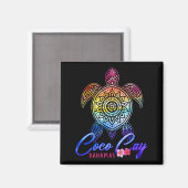 Coco cay tie dye zeeschildpad  magneet (Voorkant / Achterkant)
