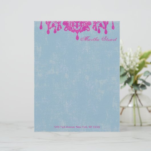 Coco Chandelier CHANGE COLOR ~ Letterhead Gepersonaliseerd Briefhoofd (Staand voorkant)