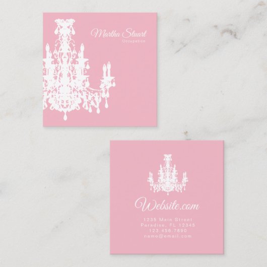 Coco Chandelier CHANGE COLOR - Vierkante Visitekaartje (Voorkant / Achterkant)