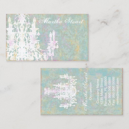 Coco Chandelier ~ CHANGE COLOR Visitekaartjes (Voorkant / Achterkant)