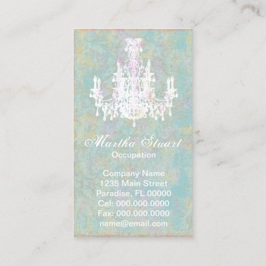 Coco Chandelier ~ CHANGE COLOR Visitekaartjes (Achterkant)