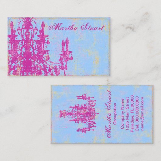 Coco Chandelier ~ CHANGE COLOR Visitekaartjes (Voorkant / Achterkant)