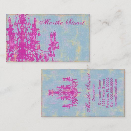 Coco Chandelier ~ CHANGE COLOR Visitekaartjes (Voorkant / Achterkant)