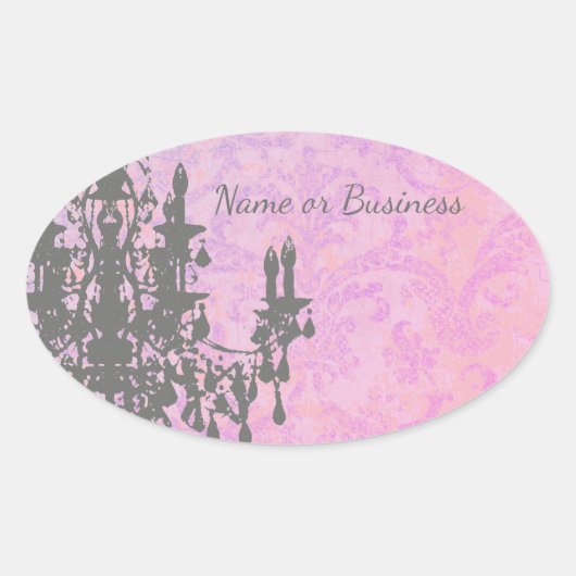 Coco Chandelier - CHANGE COLOR / VORM / GROOTTE Ovale Sticker (Voorkant)