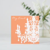 Coco Chandelier ~ Invitaties / RSVP Kaart (Staand voorkant)