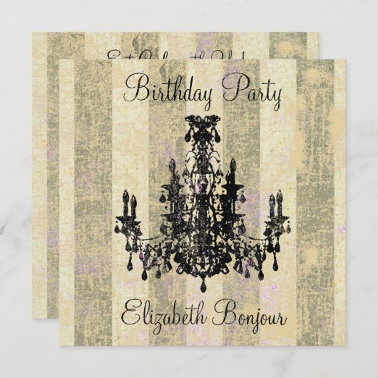 Coco Chandelier ~ Uitnodiging (Voorkant / Achterkant)