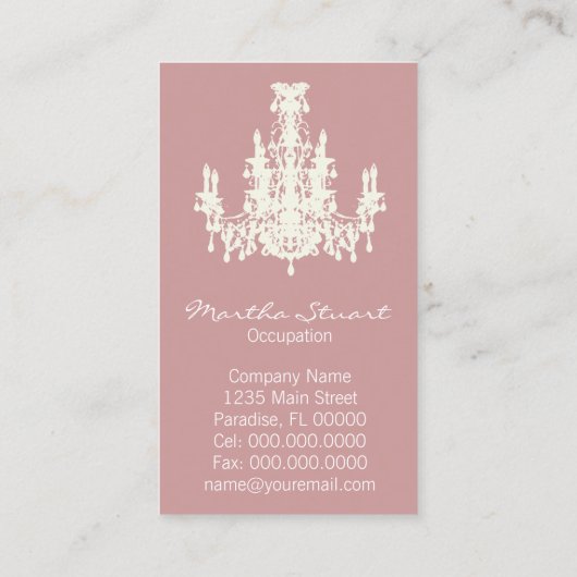 Coco Chandelier ~ Visitekaartje (Achterkant)