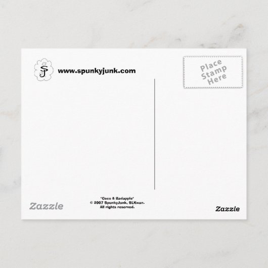 Coco- en BadappelBriefkaart Briefkaart (Achterkant)