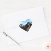 Coco- en crèmebruin paard hart sticker (Envelop)