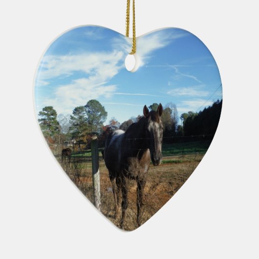 Coco- en crèmebruin paard keramisch ornament (Rechts)