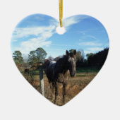 Coco- en crèmebruin paard keramisch ornament (Voorkant)