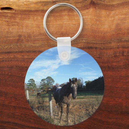 Coco- en crèmebruin paard sleutelhanger (Voorkant)