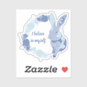 Coco het Konijn Sticker “Ik geloof in mezelf” Blau (Vel)