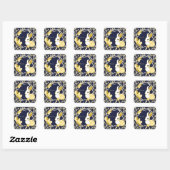 Coco het konijn vierkante sticker (Vel)