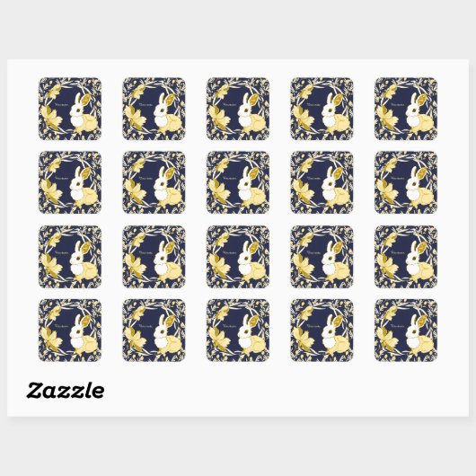 Coco het konijn vierkante sticker (Vel)