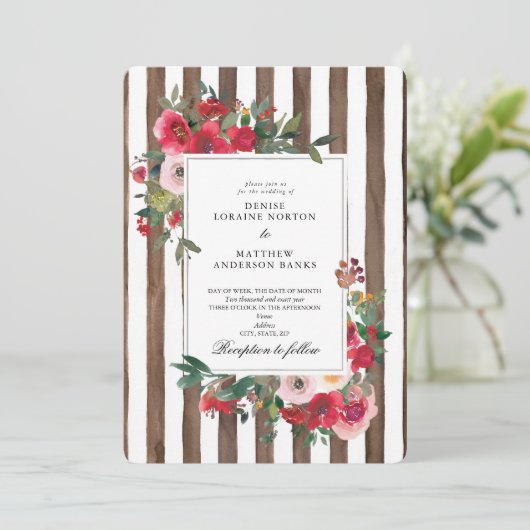 Coco Mocha Wedding Invitation Kaart (Staand voorkant)