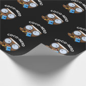 Coco-nerd Funny Fruit Coconut Pun Dark BG Cadeaupapier (Hoek)