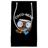 Coco-nerd Funny Fruit Coconut Pun Dark BG Klein Cadeauzakje (Voorkant)