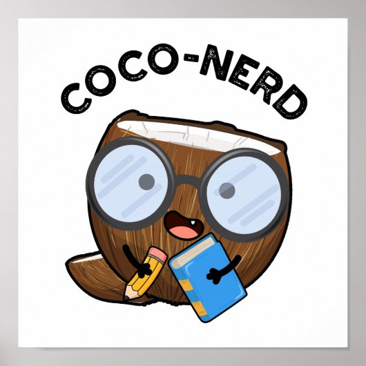 Coco-nerd Funny Fruit Coconut Pun Poster (Voorkant)