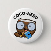 Coco-nerd Funny Fruit Coconut Pun Ronde Button 5,7 Cm (Voorkant)