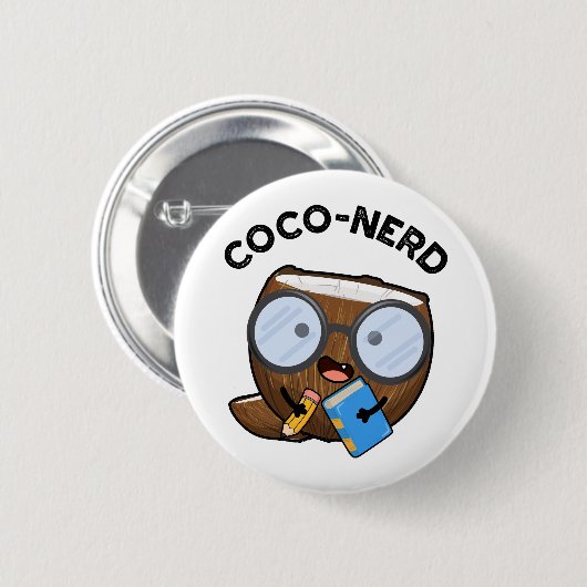 Coco-nerd Funny Fruit Coconut Pun Ronde Button 5,7 Cm (Voorkant /achterkant)