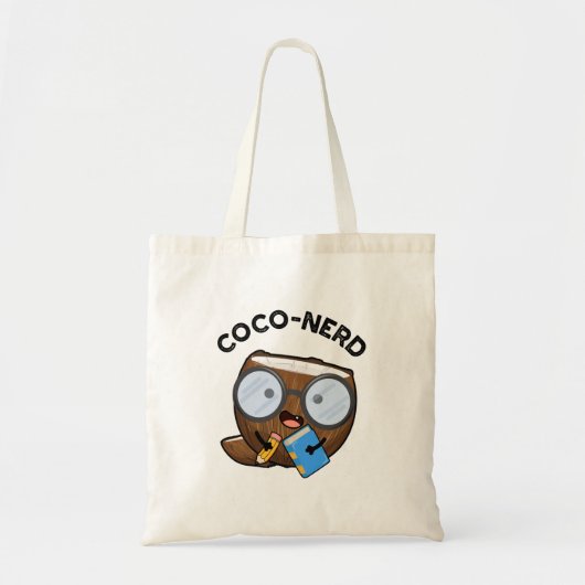 Coco-nerd Funny Fruit Coconut Pun Tote Bag (Voorkant)