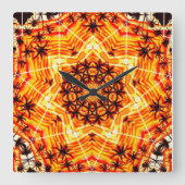 Coco Palm Star Vierkante Klok (Voorkant)