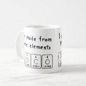 Coco periodieke tabelnaam mok (Voorkant links)