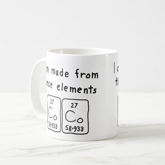 Coco periodieke tabelnaam mok (Voorkant links)