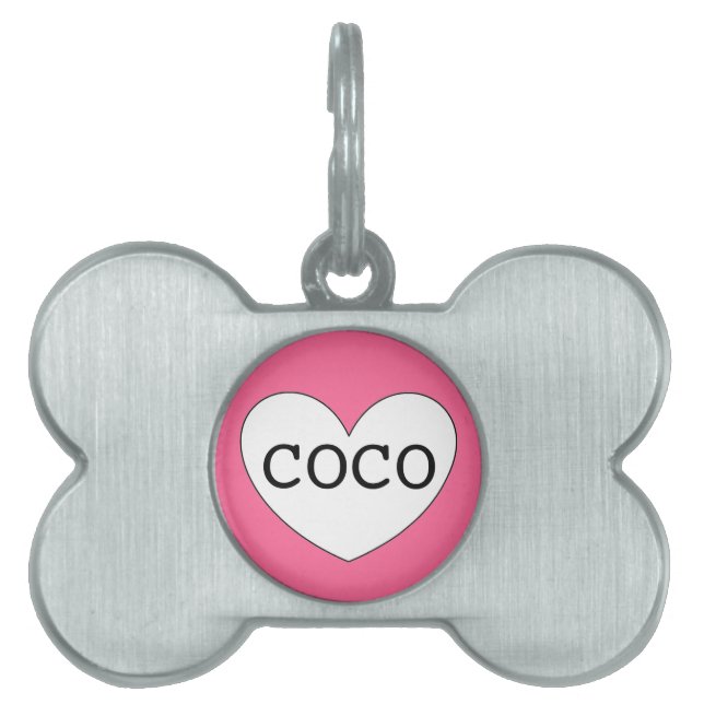 ❤️ COCO pet label door dalDesignNZ Huisdieren Naamplaatje (voorkant)