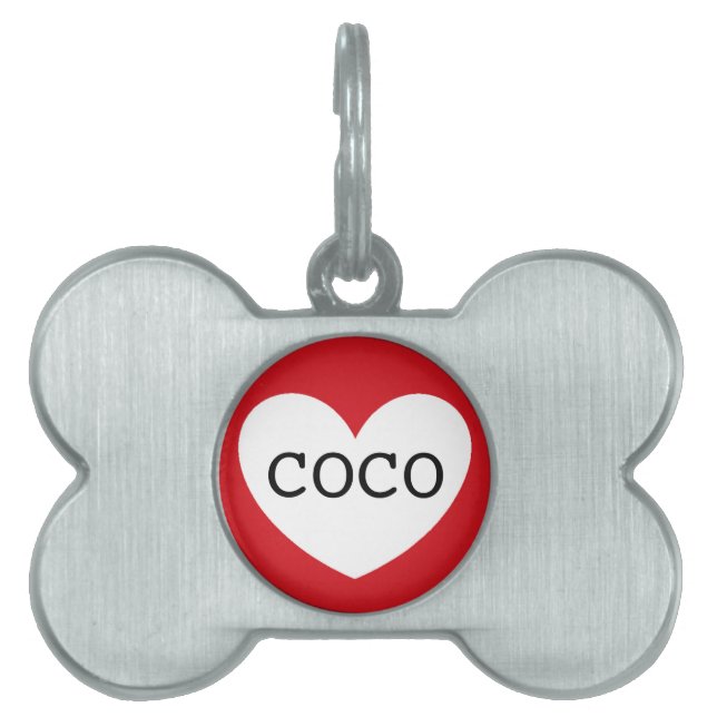 ❤️ COCO pet label van DAL Huisdieren Naamplaatje (voorkant)