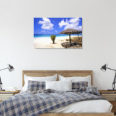 Coco Point Beach, Barbuda, Antigua Canvas Afdruk (Insitu (Slaapkamer))