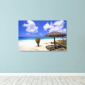Coco Point Beach, Barbuda, Antigua Canvas Afdruk (Insitu (Houten vloer))