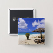 Coco Point Beach, Barbuda, Antigua Vierkante Button 5,1 Cm (Voorkant /achterkant)