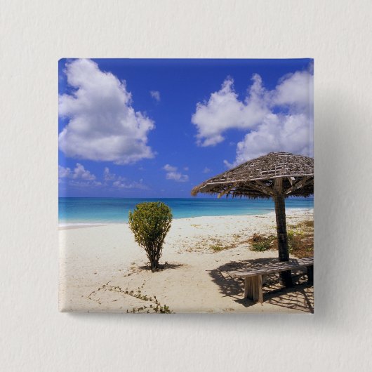Coco Point Beach, Barbuda, Antigua Vierkante Button 5,1 Cm (Voorkant)