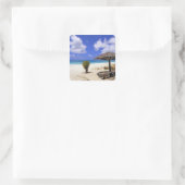 Coco Point Beach, Barbuda, Antigua Vierkante Sticker (Tas)