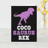 Coco-saurus Rex Dino Dinosaur Cocosaurus Funny  Kaart (Gele Bloem)