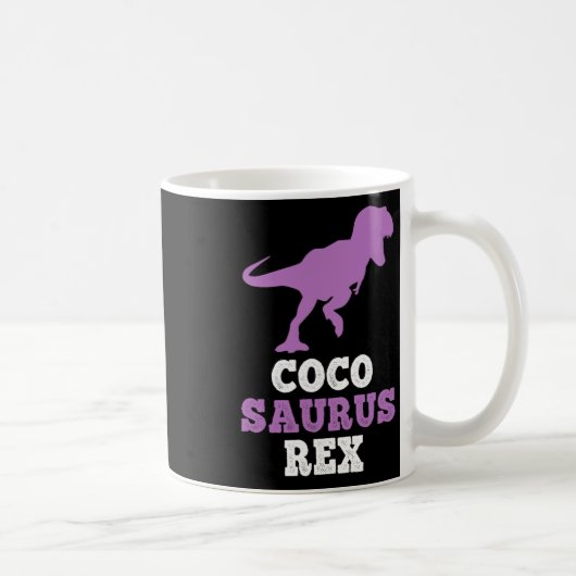 Coco-saurus Rex Dino Dinosaur Cocosaurus Grappig Koffiemok (Rechts)