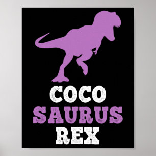 Coco-saurus Rex Dino Dinosaur Cocosaurus Grappig  Poster